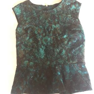 Teal peplum top
